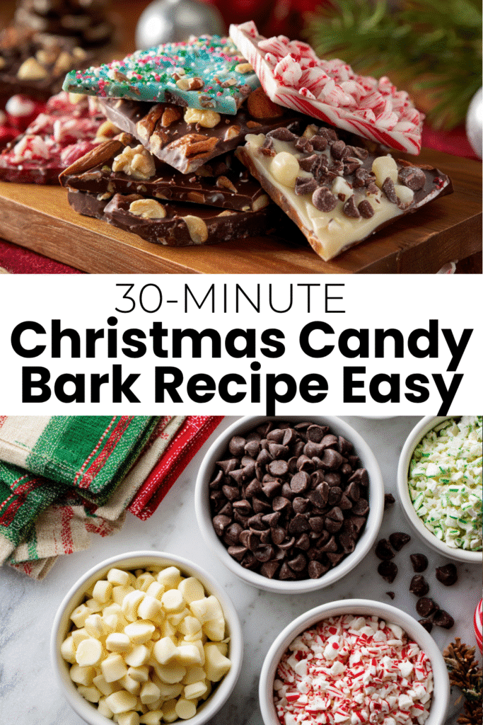 Christmas Candy Bark Recipe Easy : Quick No-Bake Holiday Delight 22 Festive chocolate peppermint bark with crushed candy canes and sprinkles