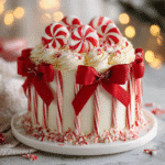 Adorable Candy Cane Bow Christmas Cake Decor : Simple DIY Ideas for a Festive Look 15 Christmas cake decor on festive table