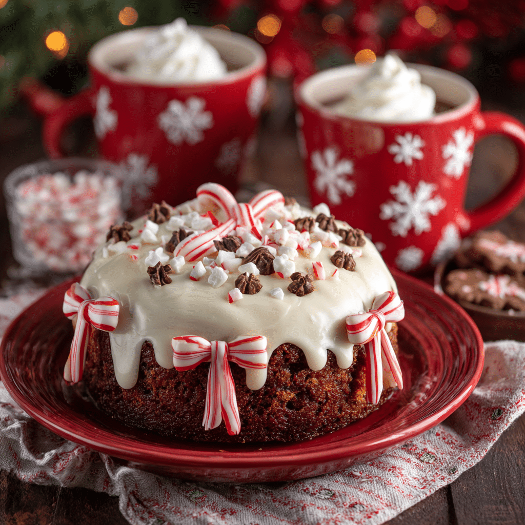 Adorable Candy Cane Bow Christmas Cake Decor : Simple DIY Ideas for a Festive Look 26 cake recipe card