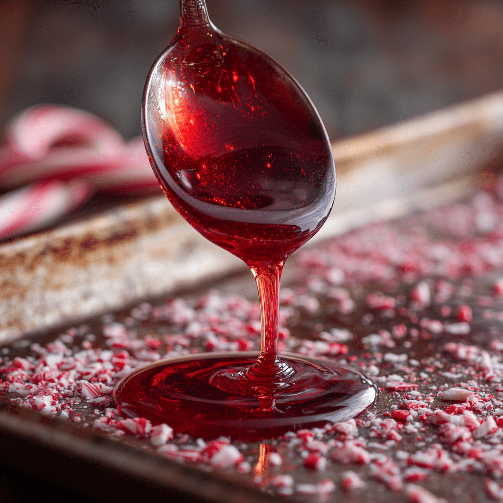 Sugar syrup boiling to hard-crack stage for candy cane fireball hard candy
