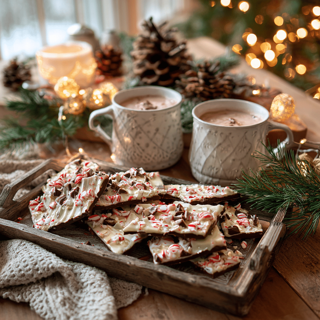 Christmas Candy Bark Recipe Easy : Quick No-Bake Holiday Delight 12 Serving Christmas Candy Bark Recipe Easy on a holiday tray