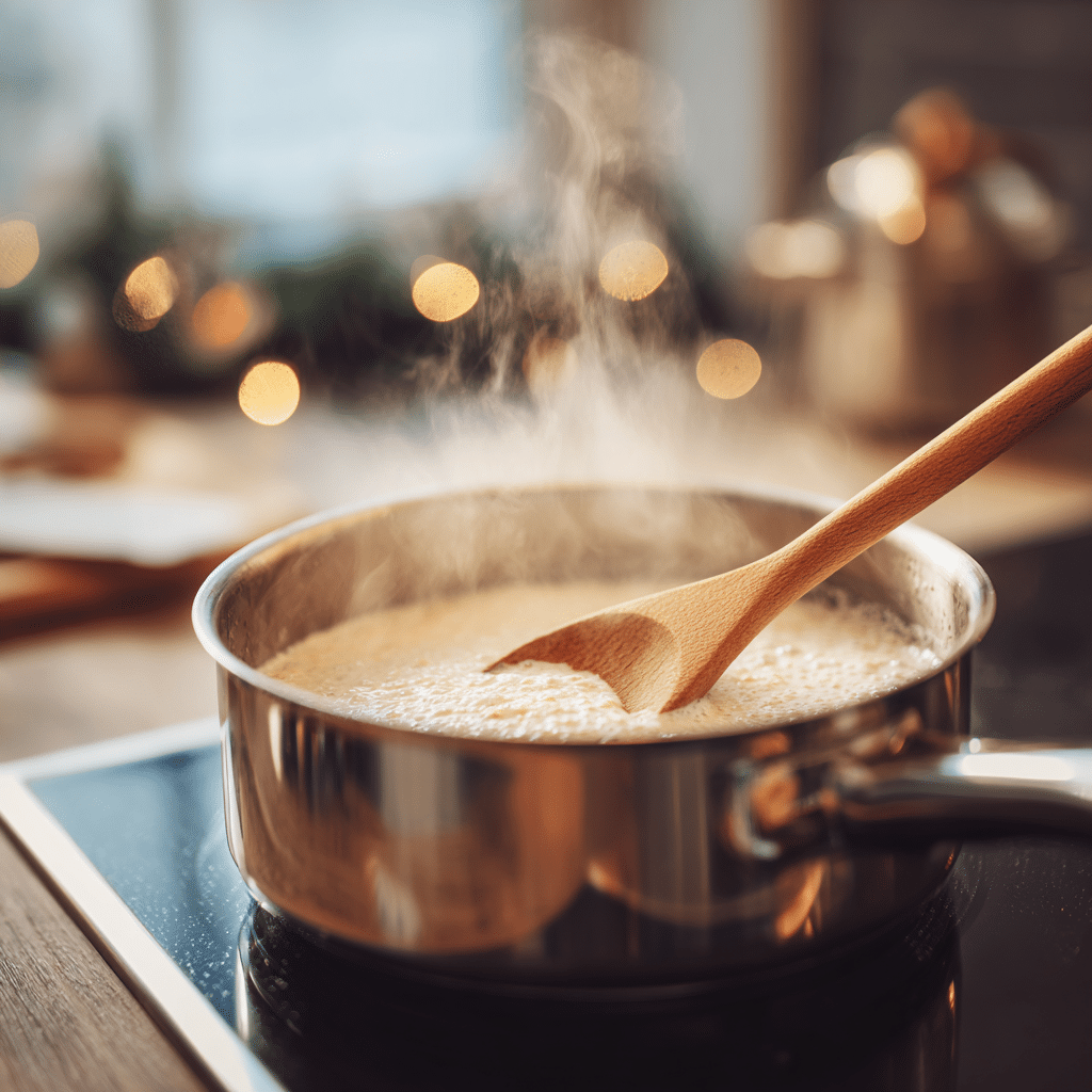 Dairy-Free Christmas Mint Hot Chocolate Recipe – Cozy, Creamy, and Festively Delicious 13 step1 warming plant based milk