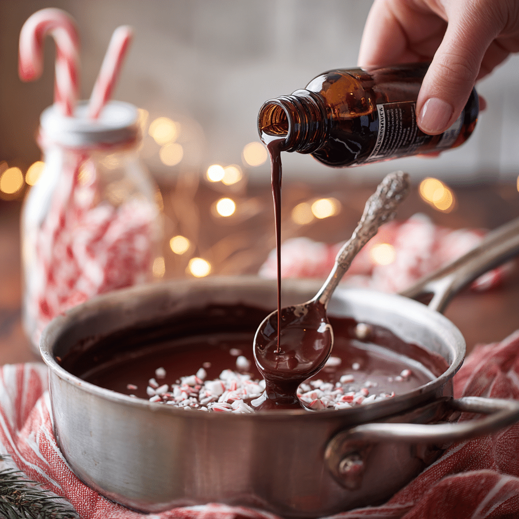 Dairy-Free Christmas Mint Hot Chocolate Recipe – Cozy, Creamy, and Festively Delicious 15 adding peppermint extract to dairy-free hot chocolate