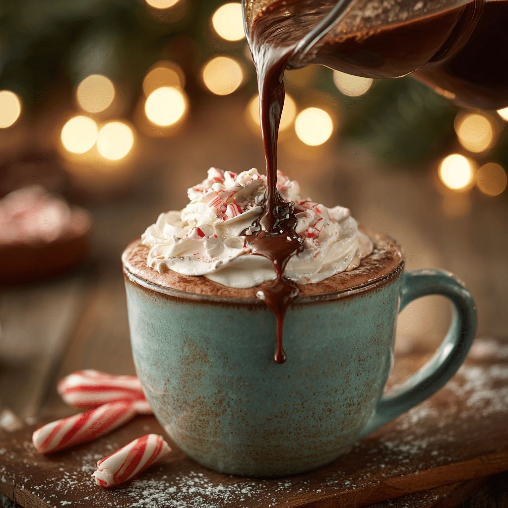Dairy-Free Christmas Mint Hot Chocolate Recipe – Cozy, Creamy, and Festively Delicious 16 step4 pouring vegan mint hot chocolate
