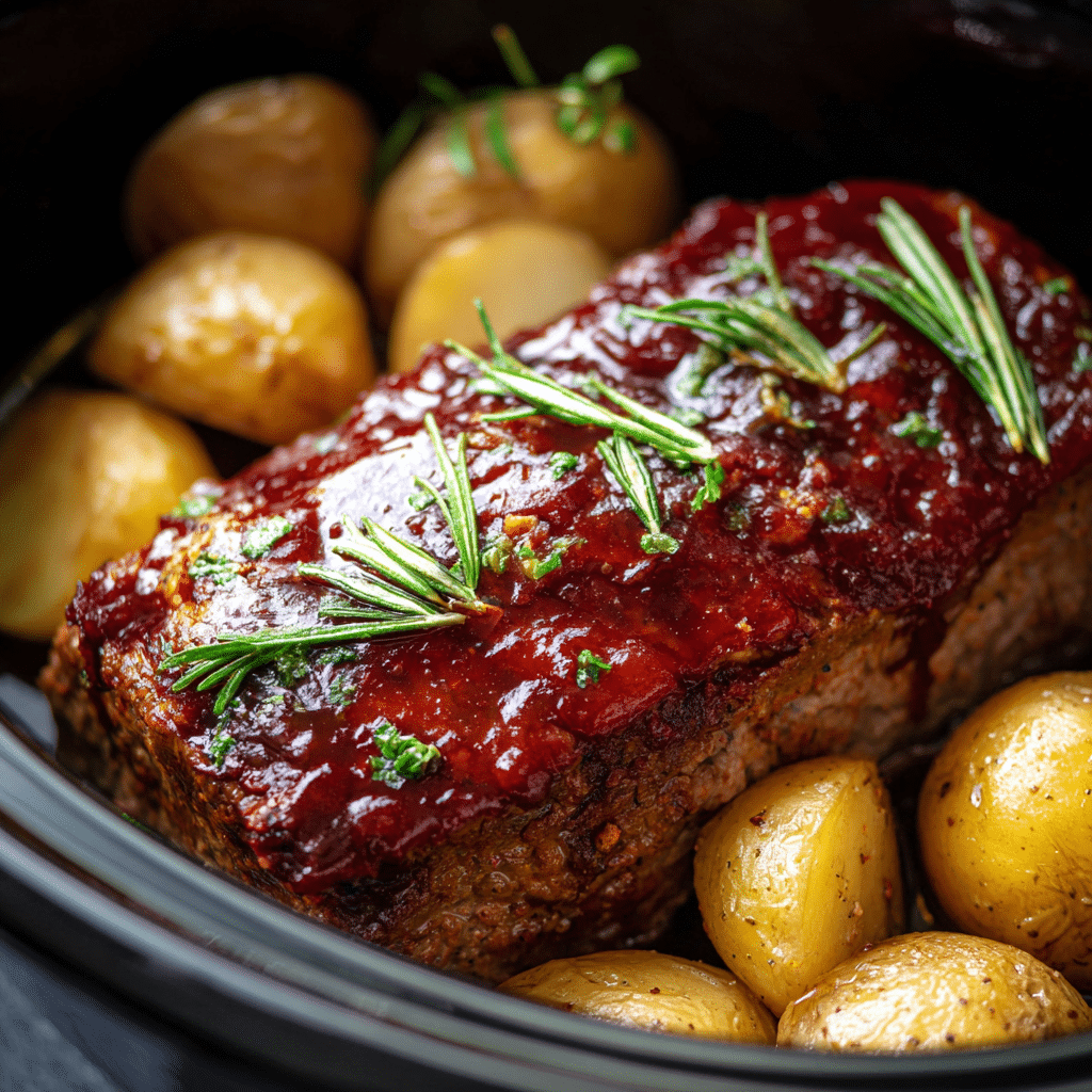 mohamedlabb Close up of slow cooker meatloaf with shiny glaze 20dd12d2 5984 4f42 b14a 807aa2d9b296 3
