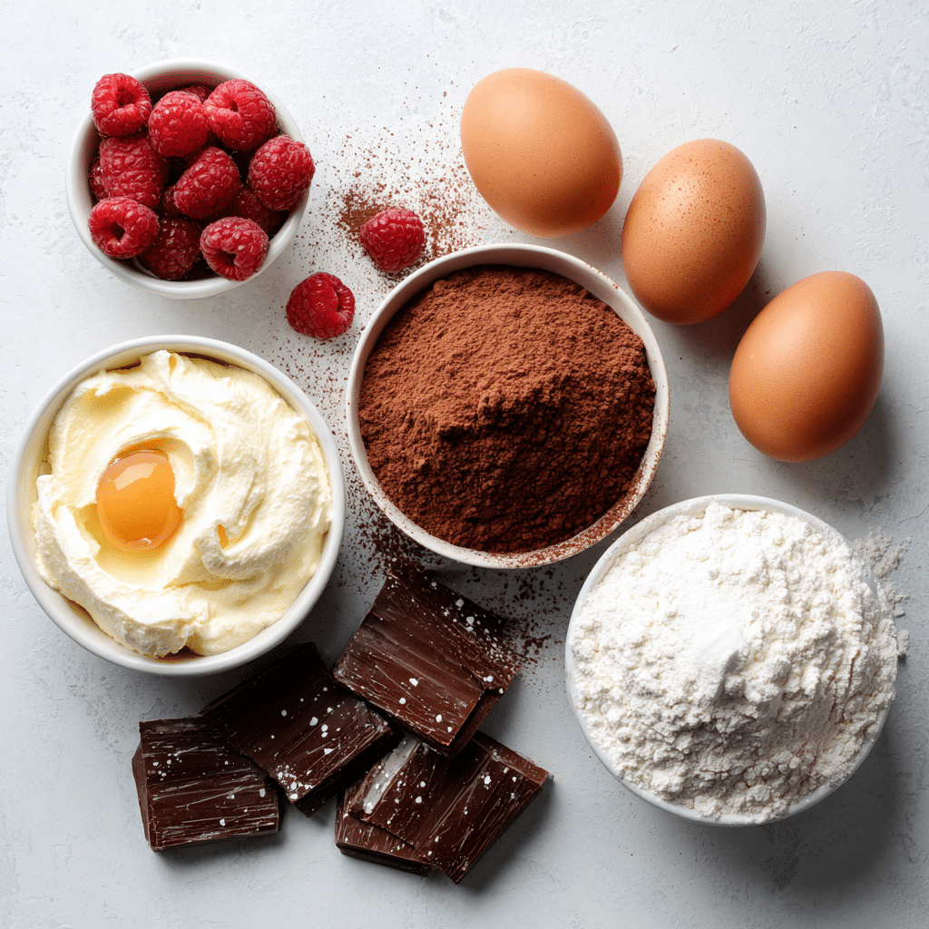 mohamedlabb Flat lay of raspberries cream cheese cocoa powder 726abdeb fd28 4e9c a058 7002a0a20618 2