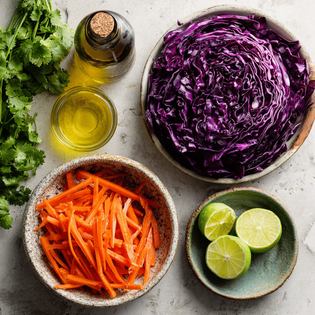 Red Cabbage Slaw (Fresh, Easy Side Dish) 9 mohamedlabb Top down photo of ingredients for red cabbage sla fbb31d42 9450 4710 9c2e 974da83000a3 1